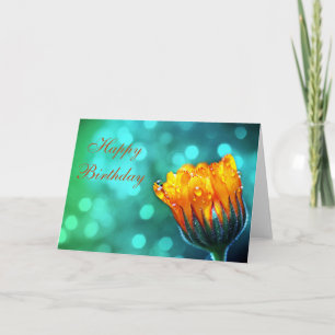 Happy Birthday Marigold auf Aquamariner Karte