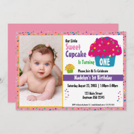 Happy Birthday Mattiert Cupcake Sprinkles Einladung