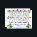 Happy Birthday Maze and Balloons Phantastisch Kid<br><div class="desc">Wünschen Sie einen guten Geburtstag mit einem Maze auf einer Geburtstagskarte. Am Eingang des Mazes steht ein zeichn eines Jungen mit einer Geburtstagskarte am Ende des Mazes. Der Gruß lautet "Herzlichen Glückwunsch zum Geburtstag eines Phantastischen Kindes! Auf der Karte stehen mehrere blaue, grüne, gelbe und orangefarbene Ballons. Auf der Rückseite...</div>