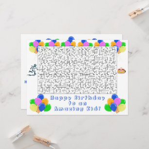 Happy Birthday Maze and Balloons Phantastisch Kid