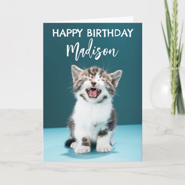 Happy Birthday | Meaning Baby Kitten Karte (Vorderseite)