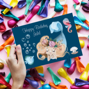 Happy Birthday Mermaid Card Karte