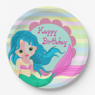 Happy Birthday Mermaid Pappteller