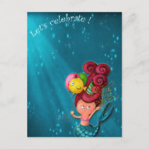Happy Birthday Mermaid Postkarte