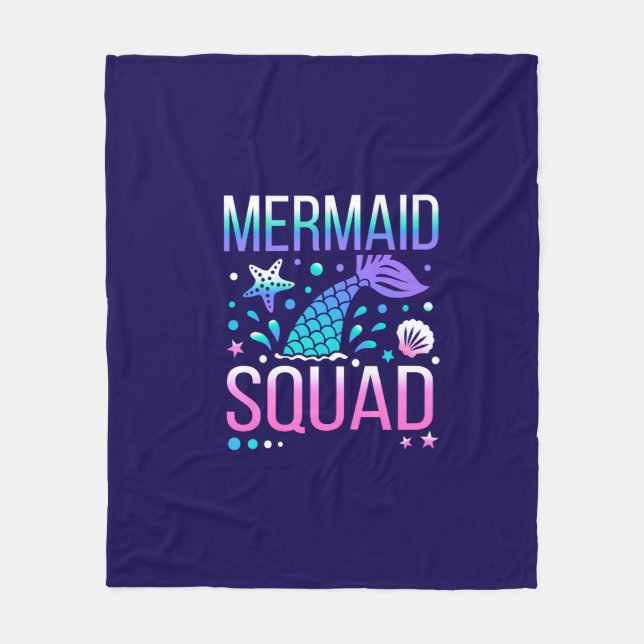Happy Birthday Mermaid Squad-68296 Fleecedecke (Vorderseite)