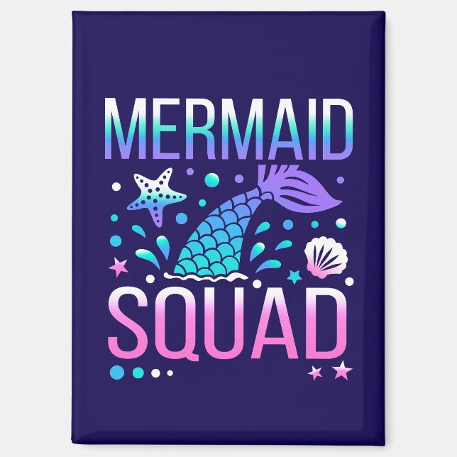 Happy Birthday Mermaid Squad-68296 Magnet (Vorderseite)