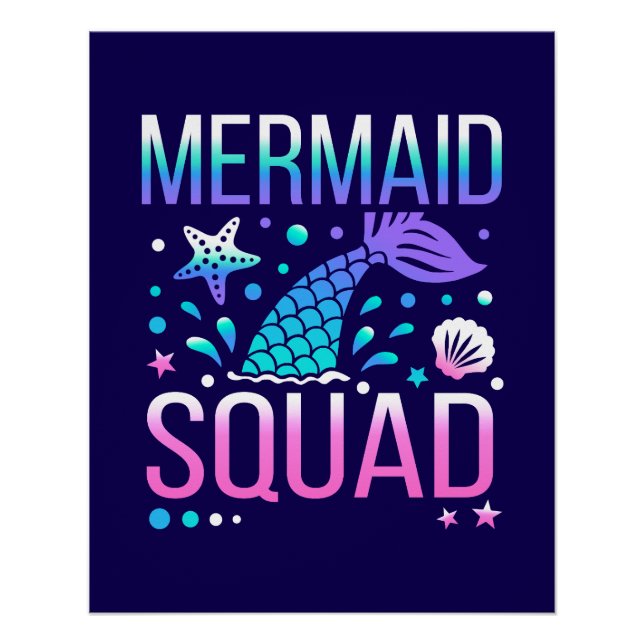 Happy Birthday Mermaid Squad-68296 Poster (Vorderseite)