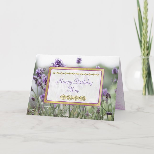 Happy Birthday Mimi Lavender Fields Card Karte (Vorderseite)