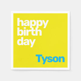 Happy Birthday minimale moderne gelb Serviette