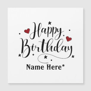 Happy Birthday Minimalistisch Calligraphy Cards Magnetkarte