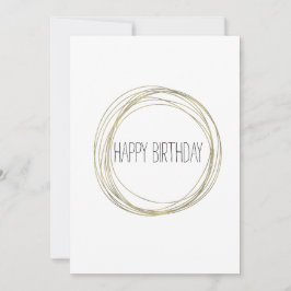 Happy Birthday Minimalistisch Schwarz und Weiß Foi Karte