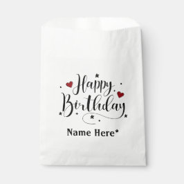 Happy Birthday Minimalistisch Typografie Kalligraf Geschenktütchen