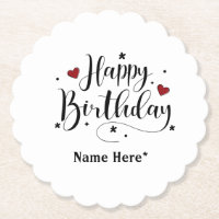 Happy Birthday Minimalistisch Typografie Kalligraf