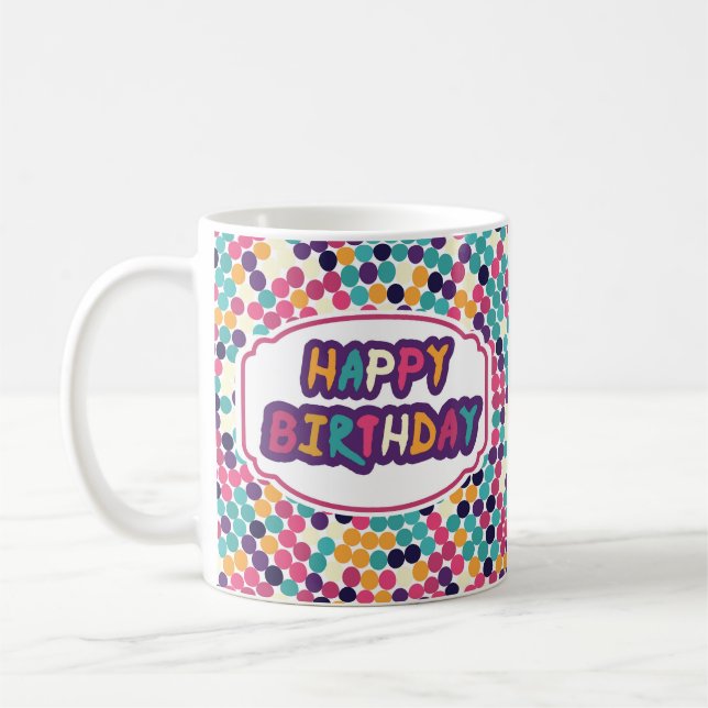 Happy Birthday mit benutzerdefinierten Text roten  Kaffeetasse (Links)