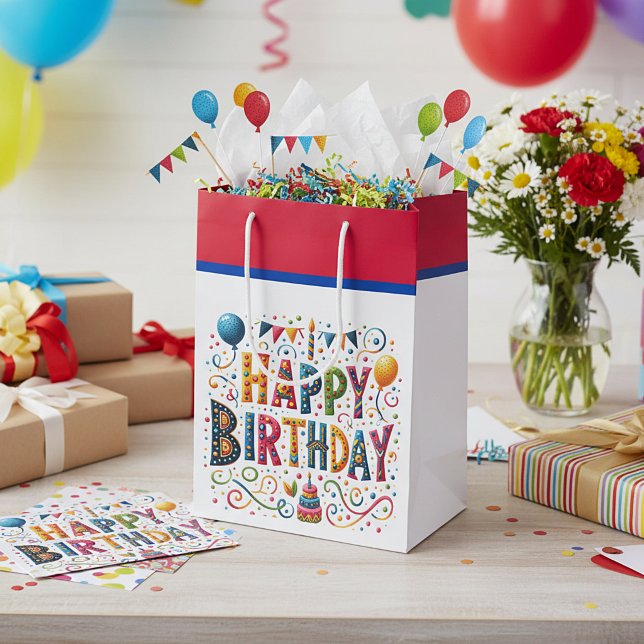 Happy Birthday Mittlere Geschenktüte (Von Creator hochgeladen)
