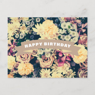 Happy Birthday Mixed Blume Postkarte