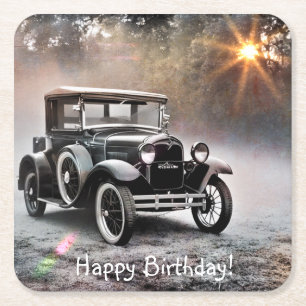 Happy Birthday Model A Car Untersetzer