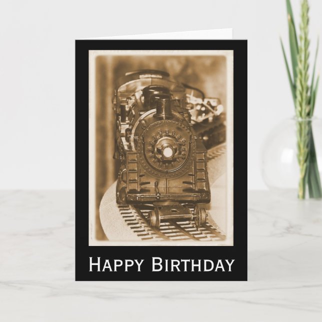 Happy Birthday Model Train Card Karte (Vorderseite)