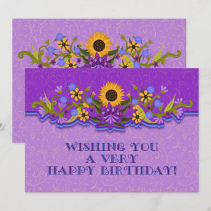 Happy Birthday Modern Folk Art Blume