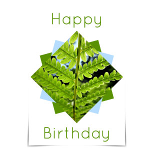 "Happy Birthday" Modern Geometric Fern Card Karte