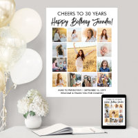 Happy Birthday Modern Script Foto Collage Party