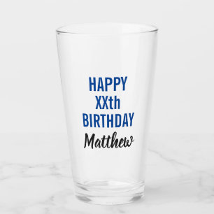 Happy Birthday Modern Typografy Beer Pint Glas