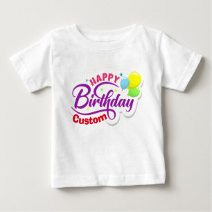 Happy Birthday Moderne Elegante, individuelle Name Baby T-shirt