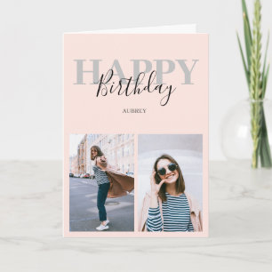 Happy Birthday Modernes Minimalistisches Foto Karte