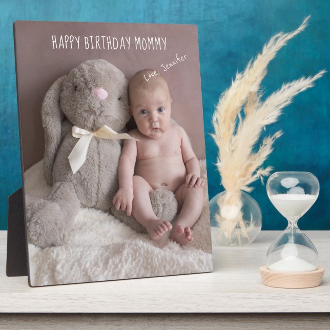 Happy Birthday Mommy Custom Baby Foto Fotoplatte (Seite)
