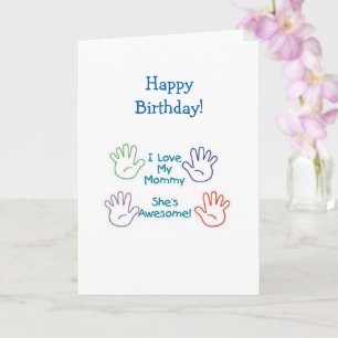 Happy Birthday Mommy - Hands Card Karte
