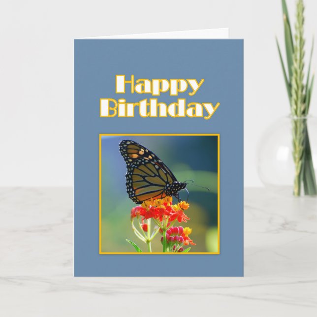Happy Birthday Monarch Butterfly Karte (Vorderseite)