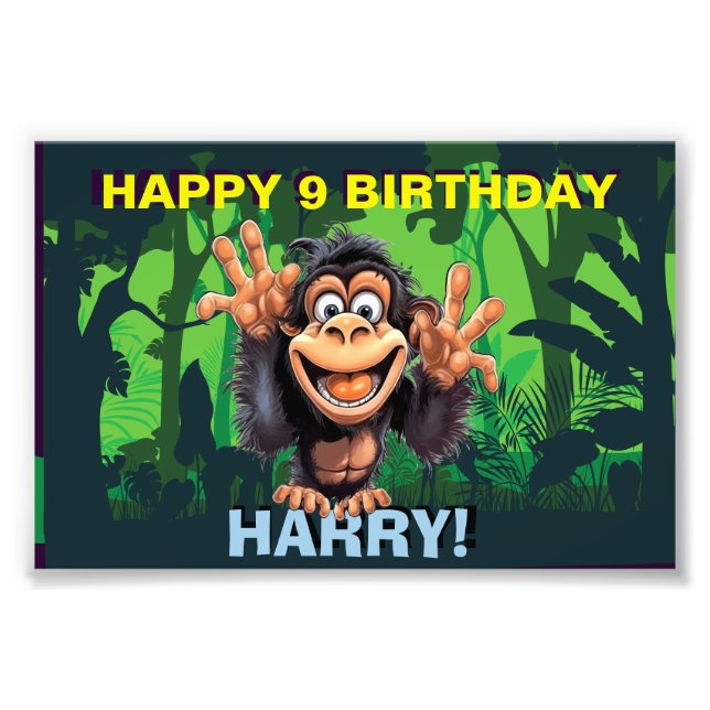 HAPPY BIRTHDAY MONKEY KIDS FOTODRUCK (Vorne)