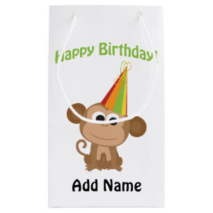 Happy Birthday Monkey Kleine Geschenktüte
