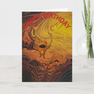 HAPPY BIRTHDAY MONSTER CARD ORIGINAL HAND DRAWN KARTE