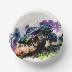 Happy Birthday Monster Truck Smash Crash Boy Pappteller