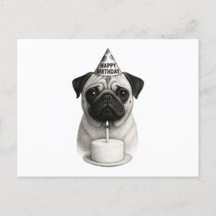Happy Birthday Mops Feiertagspostkarte