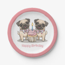 Happy Birthday Mops Hunde Cupcake