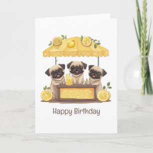 Happy Birthday Mops Hunde Lemonade Stand Karte