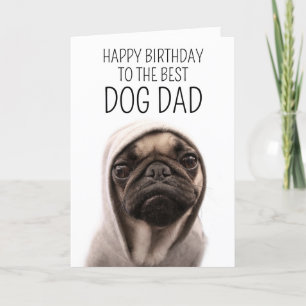Happy Birthday   Mops in einer Hoodie Karte
