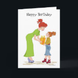 Happy Birthday Mother Card Karte<br><div class="desc">Ein kleines Mädchen,  das ihrer Mutter am Geburtstag ein Geschenk macht.</div>