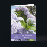 Happy Birthday Mother Hydrangea Flowers Karte<br><div class="desc">In Beautiful picture of blooming purple Hydrangea flowers haben wir birthday card for special mother,  fell free to edit the text and adapt it for family member</div>