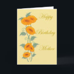 Happy Birthday Mother Karte<br><div class="desc">Eine Geburtstagskarte mit orangefarbenen Blume für die Mutter</div>