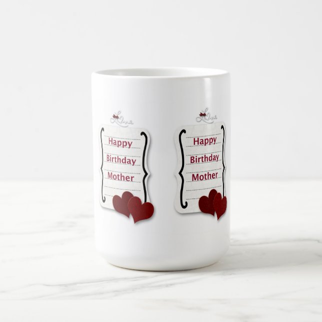 Happy Birthday Mother Liebe Note Tasse (Mittel)