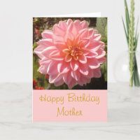 Happy Birthday Mother Pink Dahlia Personalize