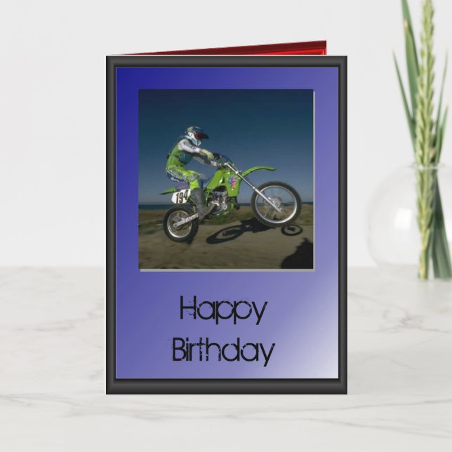 Happy Birthday - Motorradfahrer Karte (Vorderseite)