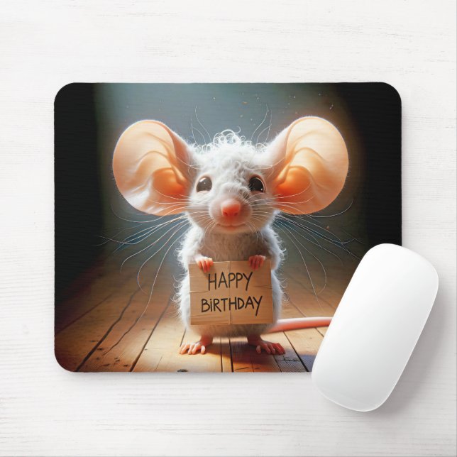 Happy Birthday Mouse Mousepad (Mit Mouse)