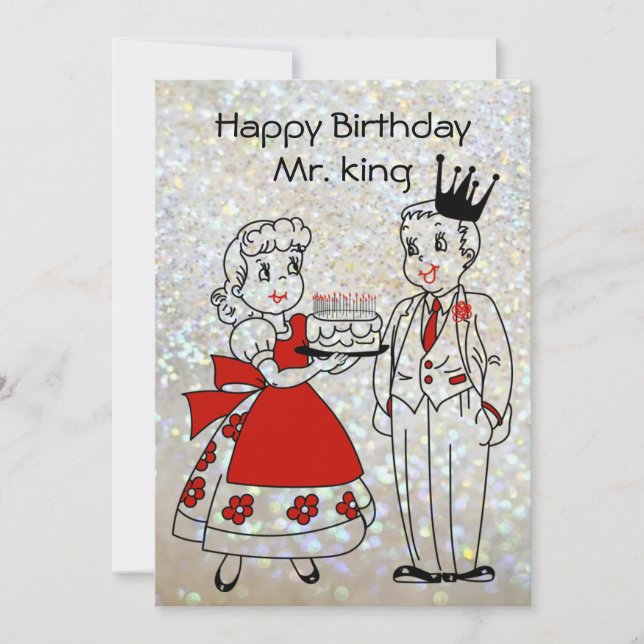 Happy Birthday Mr. King Funny Birthday Card (Vorderseite)