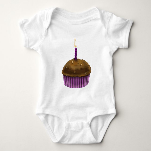 Happy Birthday Muffin Baby Strampler (Vorderseite)