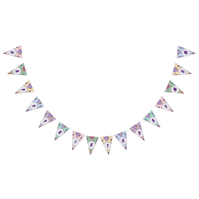 Happy Birthday Mum Blume Floral Party Bunting Wimpelkette (Alle)
