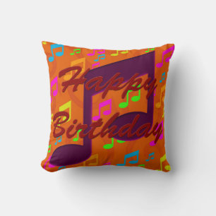 Happy Birthday - Music Throw Pillow Kissen